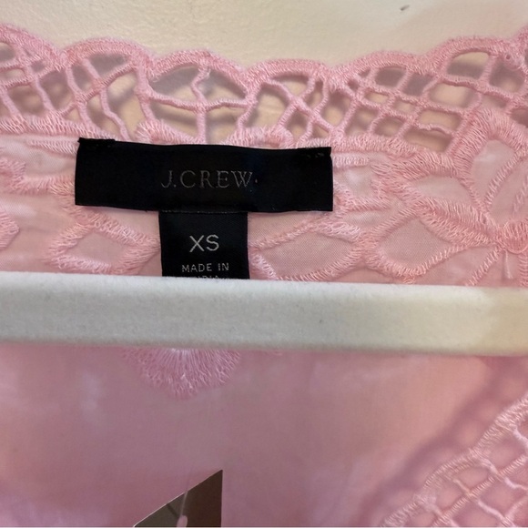 J. CREW S V-Neck Top Eyelet Trim Pink BL038 Spring Summer - Picture 4 of 7